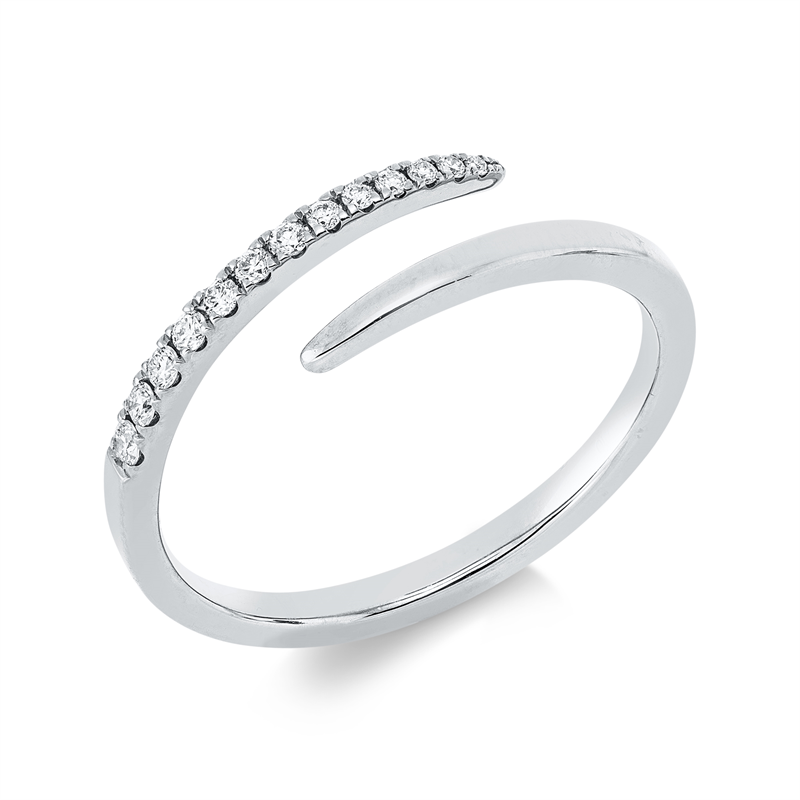Ring 18 kt WG, 5 Brill. 0,06 ct, TW-si, 8 Brill. 0,05 ct, TW-si