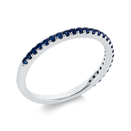 Ring 18 kt WG, 25 Saphire 0,31 ct blau