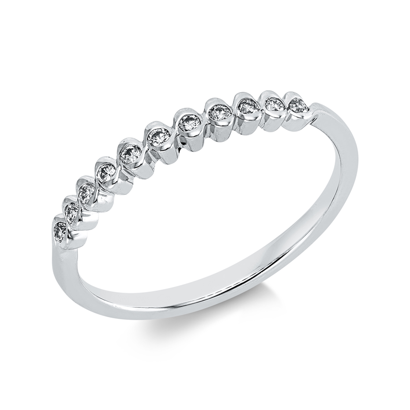 Ring 18 kt WG, 11 Brill. 0,11 ct, I-si