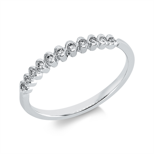 Ring 18 kt WG, 11 Brill. 0,11 ct, I-si
