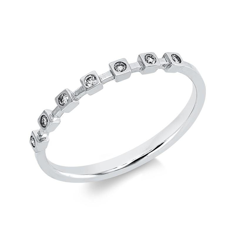 Ring 18 kt WG, 7 Brill. 0,07 ct, I-si
