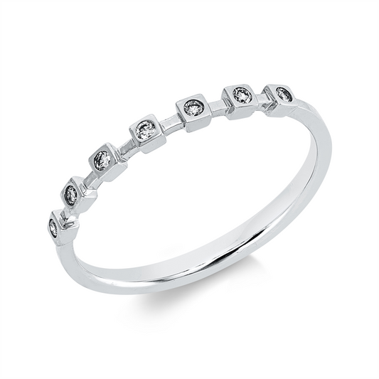Ring 18 kt WG, 7 Brill. 0,07 ct, I-si