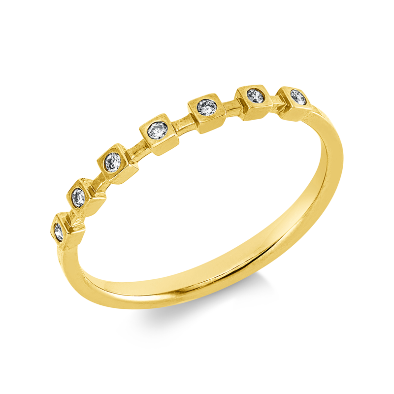 Ring 18 kt GG, 7 Brill. 0,07 ct, I-si