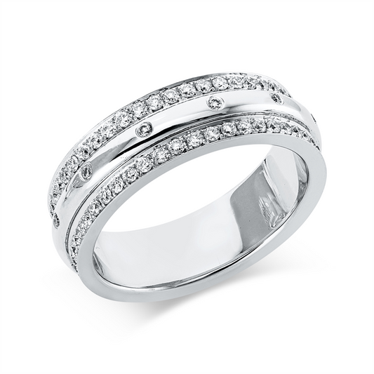 Ring 18 kt WG, 106 Brill. 0,92 ct, TW-vsi/si