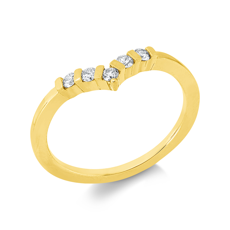 Ring 18 kt GG, 5 Brill. 0,15 ct, TW-si