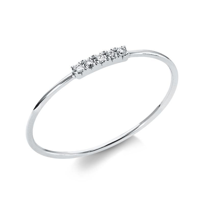 Ring 18 kt WG, 5 Brill. 0,03 ct, TW-pi