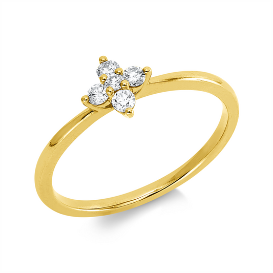 Ring 18 kt GG, 5 Brill. 0,15 ct, TW-pi