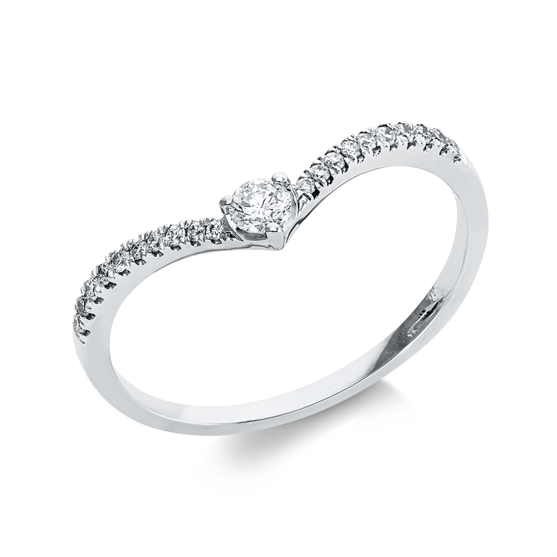 Ring 18 kt WG, 21 Brill. 0,18 ct, TW-pi