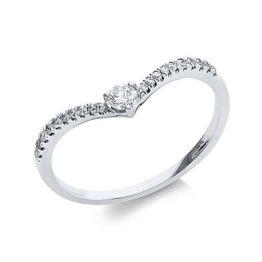 Ring 18 kt WG, 21 Brill. 0,18 ct, TW-pi