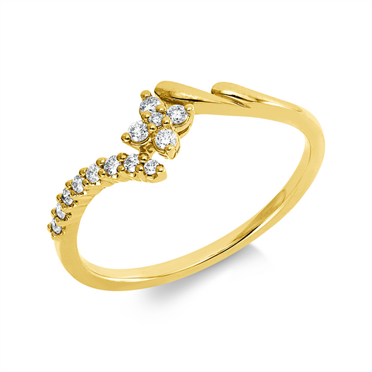 Ring 18 kt GG, 13 Brill. 0,11 ct, TW-pi