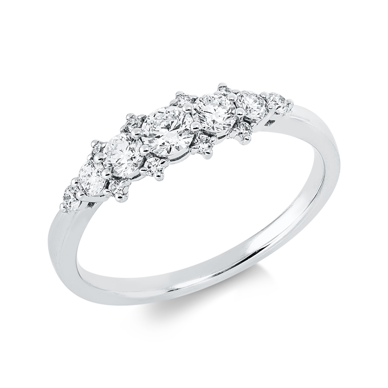 Ring 18 kt WG, 15 Brill. 0,50 ct, TW-pi