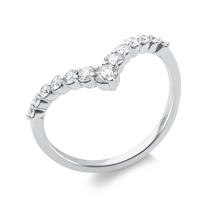 Ring 18 kt WG, 13 Brill. 0,42 ct, TW-pi