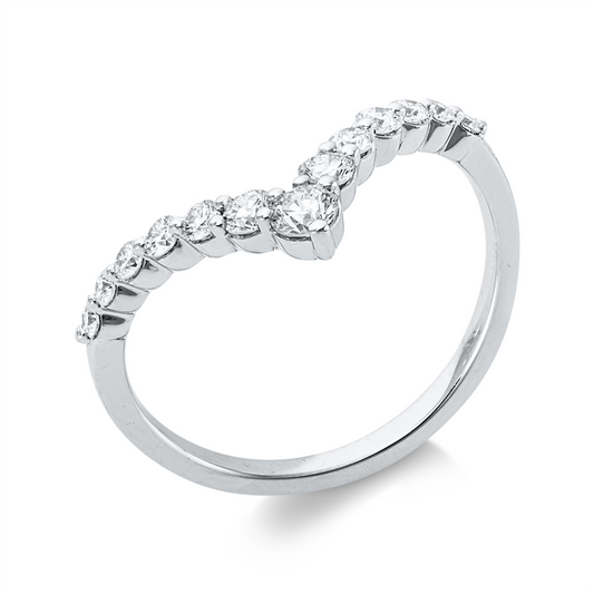 Ring 18 kt WG, 13 Brill. 0,42 ct, TW-pi