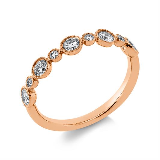 Ring 18 kt RG, 9 Brill. 0,51 ct, TW-si