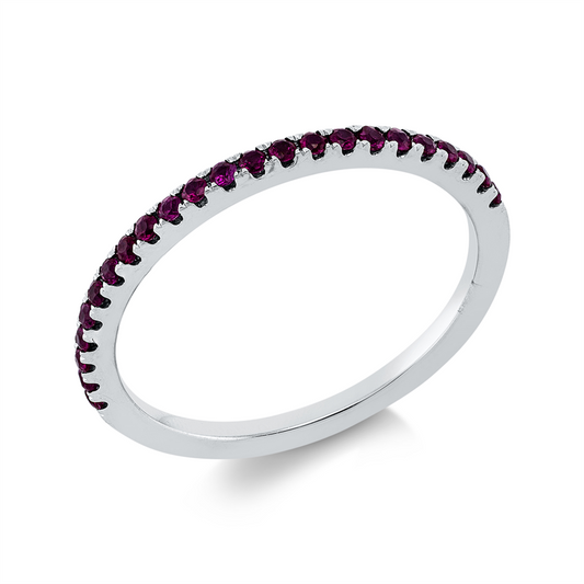 Ring 18 kt WG, 23 Rubine 0,24 ct rot