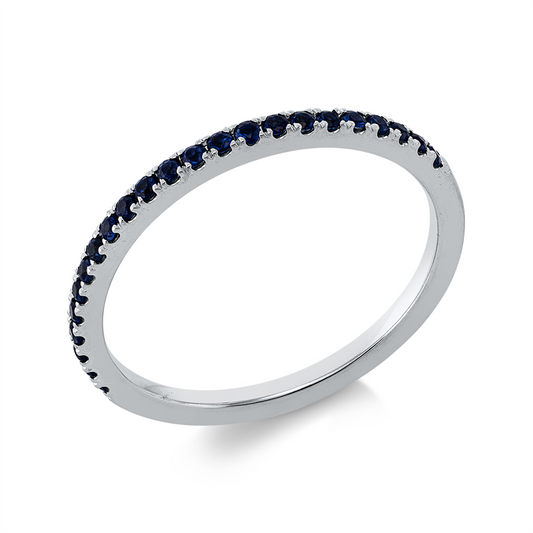 Ring 18 kt WG, 23 Saphire 0,24 ct blau