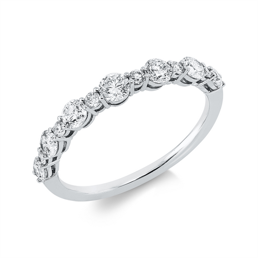 Ring 18 kt WG, 13 Brill. 0,71 ct, TW-pi