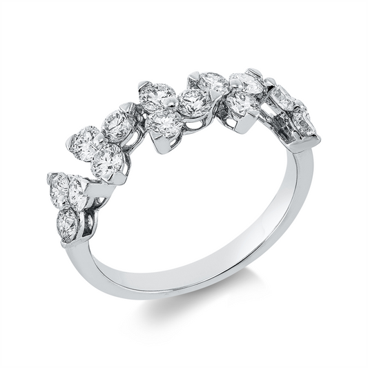 Ring 18 kt WG, 15 Brill. 1,18 ct, TW-si