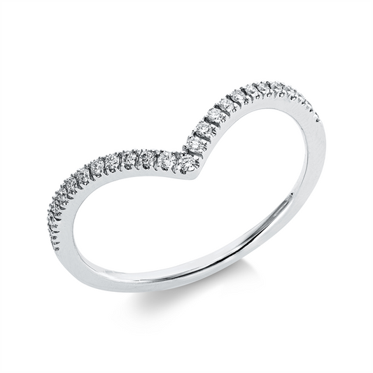 Ring 18 kt WG, 25 Brill. 0,12 ct, TW-pi