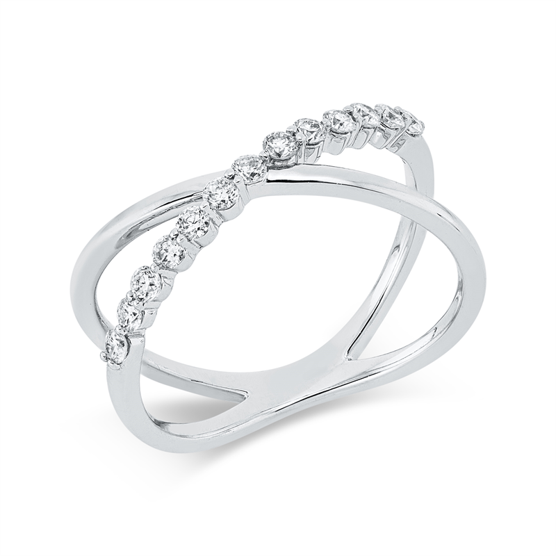 Ring 18 kt WG, 13 Brill. 0,29 ct, TW-pi