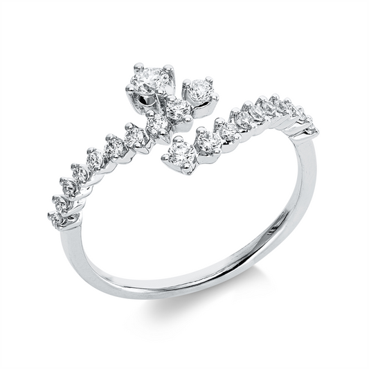 Ring 18 kt WG, 21 Brill. 0,35 ct, TW-pi