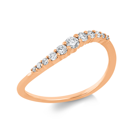 Ring 18 kt RG, 2 Brill. 0,08 ct, TW-si, 4 Brill. 0,07 ct, TW-si, 4 Brill. 0,03 ct, TW-si, 1 Brill. 0,07 ct, TW-si