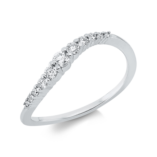 Ring 18 kt WG, 2 Brill. 0,08 ct, TW-si, 4 Brill. 0,07 ct, TW-si, 4 Brill. 0,03 ct, TW-si, 1 Brill. 0,07 ct, TW-si