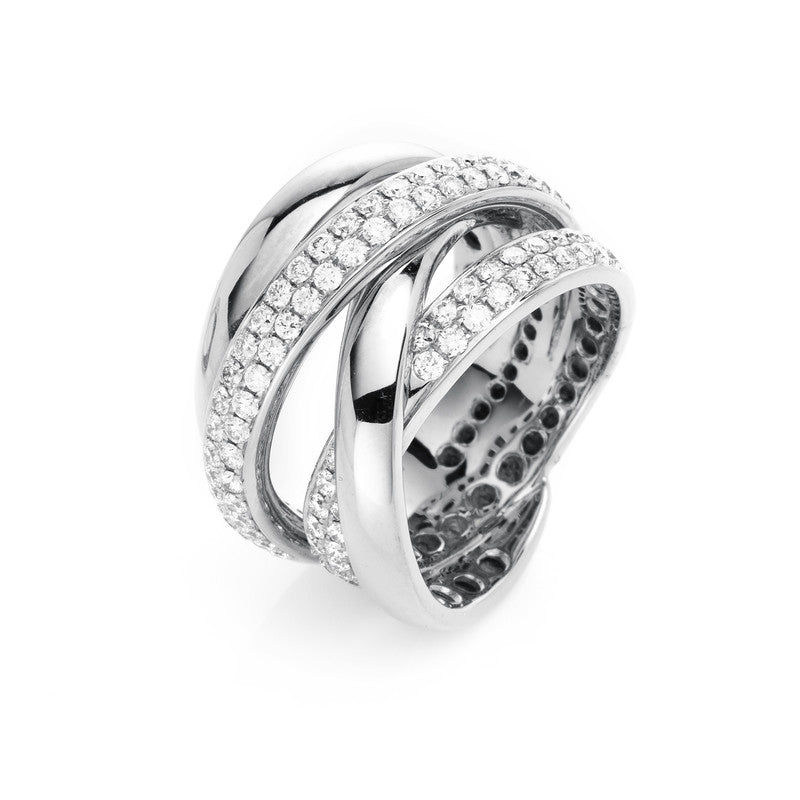 Ring 18 kt WG, 87 Brill. 1,00 ct, TW-vsi