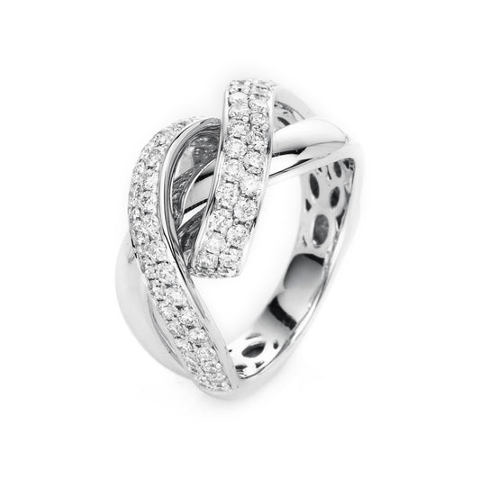 Ring 18 kt WG, 70 Brill. 1,12 ct, TW-vsi