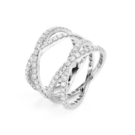 Ring 18 kt WG, 76 Brill. 1,41 ct, TW-vsi
