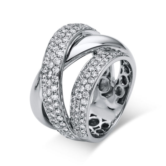 Ring 18 kt WG, 122 Brill. 1,67 ct, TW-vsi