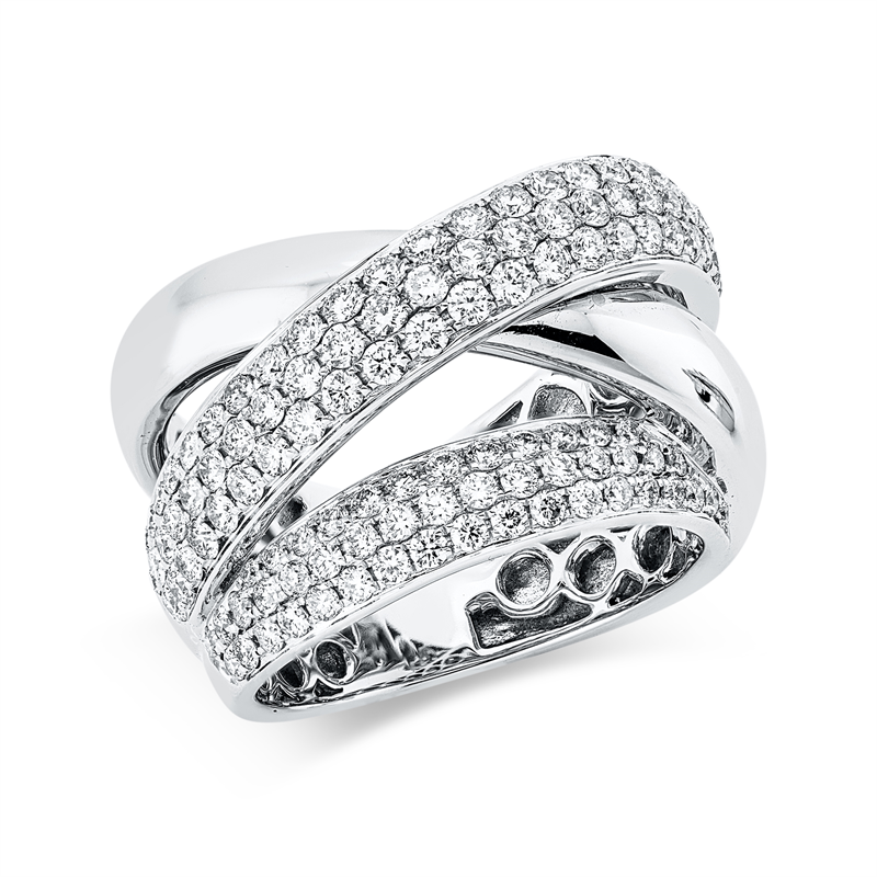 Ring 18 kt WG, 122 Brill. 1,67 ct, TW-vsi