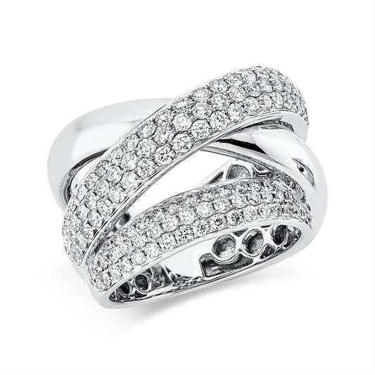 Ring 18 kt WG, 122 Brill. 1,67 ct, TW-vsi