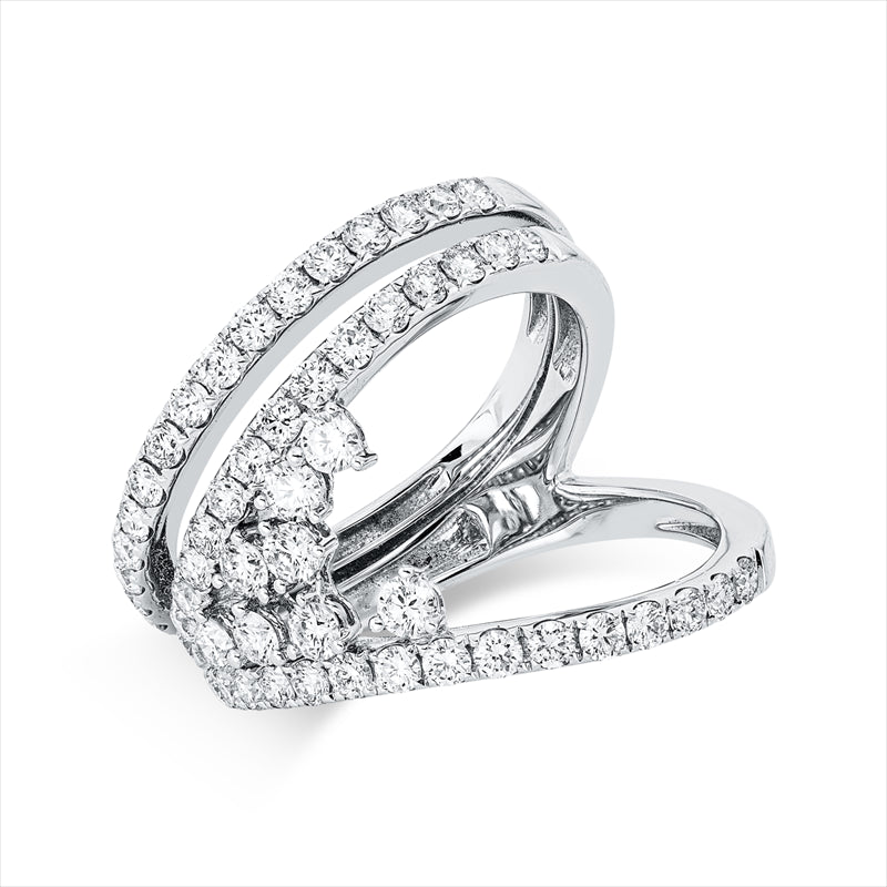 Ring 18 kt WG, 63 Brill. 1,56 ct, TW-vsi