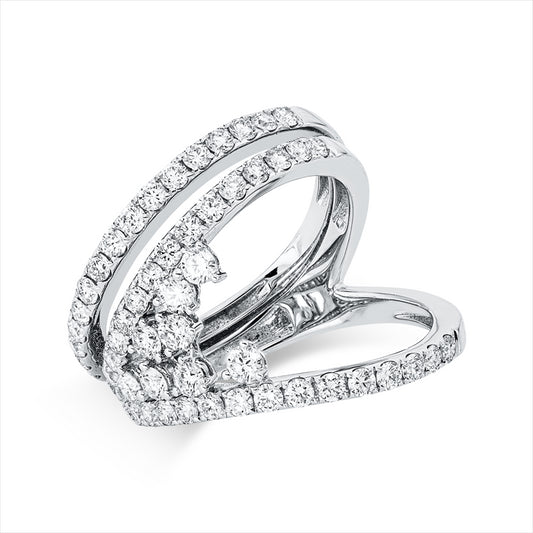 Ring 18 kt WG, 63 Brill. 1,56 ct, TW-vsi