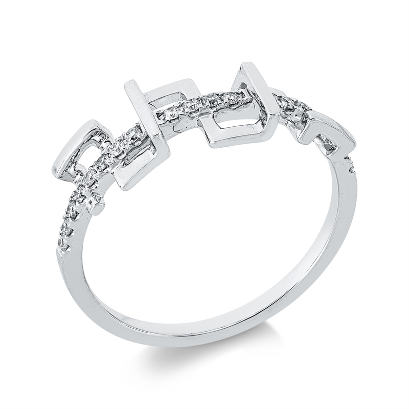 Ring 18 kt WG, 20 Brill. 0,12 ct, TW-si