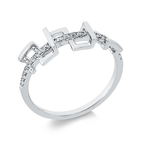 Ring 18 kt WG, 20 Brill. 0,12 ct, TW-si