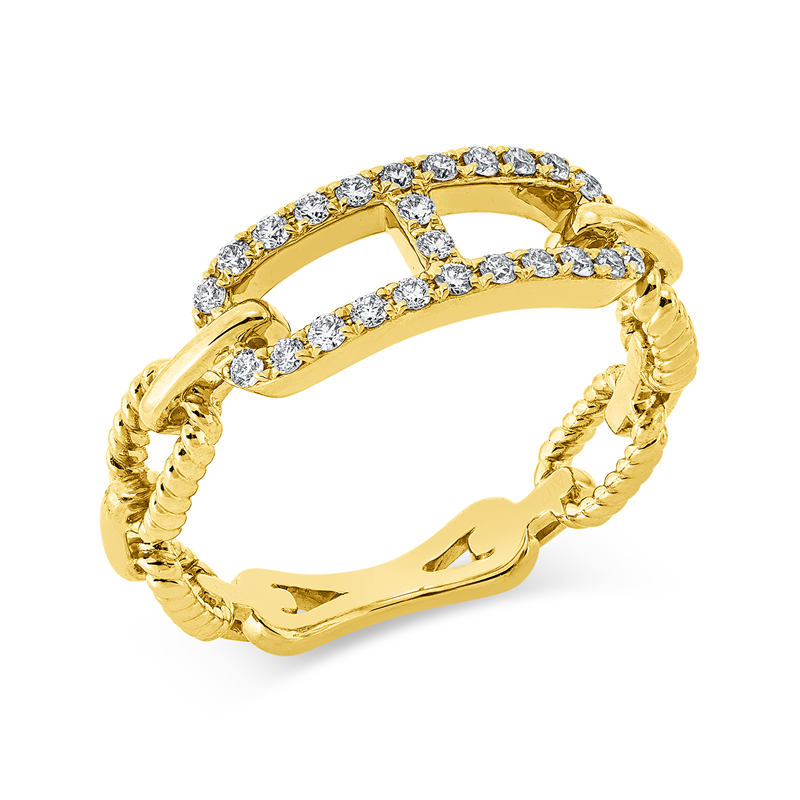 Ring 18 kt GG, 24 Brill. 0,18 ct, TW-si