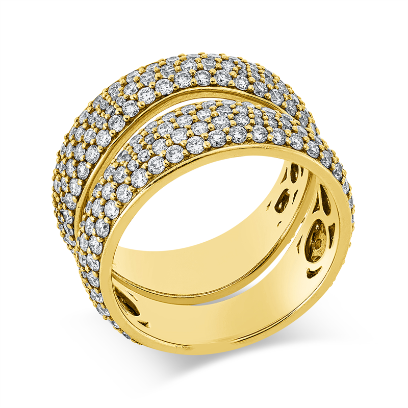 Ring 18 kt GG, 230 Brill. 2,22 ct, TW-si