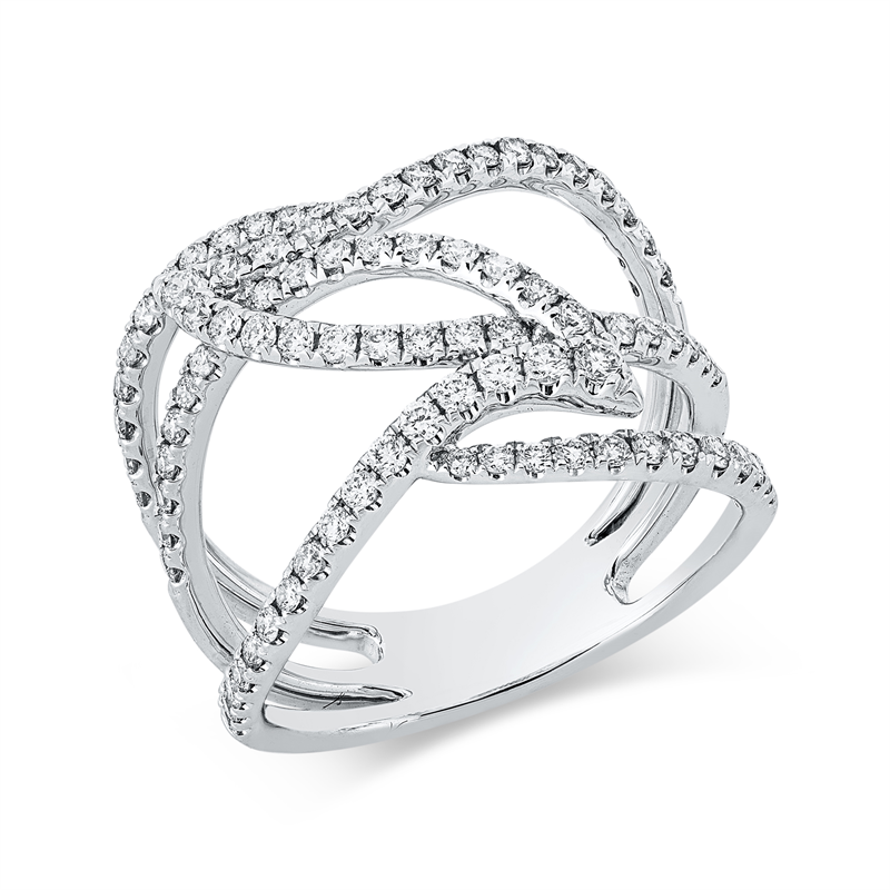 Ring 18 kt WG, 88 Brill. 0,73 ct, TW-si