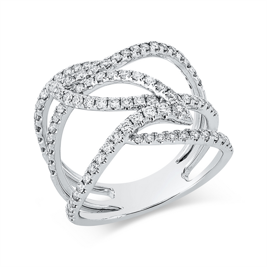 Ring 18 kt WG, 88 Brill. 0,73 ct, TW-si