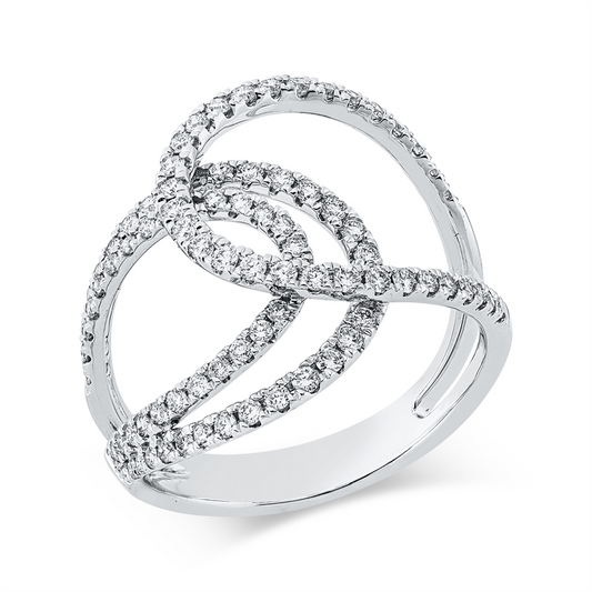 Ring 18 kt WG, 86 Brill. 0,64 ct, TW-si