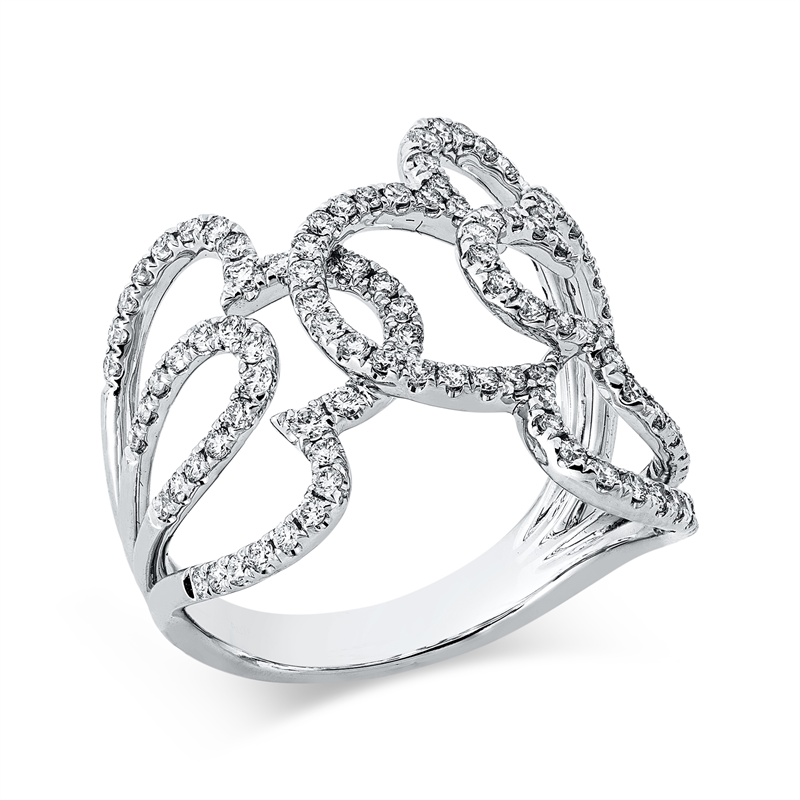 Ring 18 kt WG, 106 Brill. 0,77 ct, TW-si
