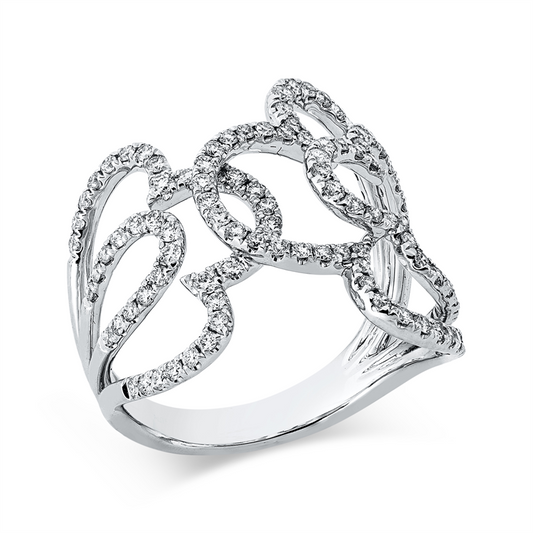 Ring 18 kt WG, 106 Brill. 0,77 ct, TW-si