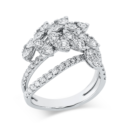 Ring 18 kt WG, 68 Brill. 1,38 ct, TW-si