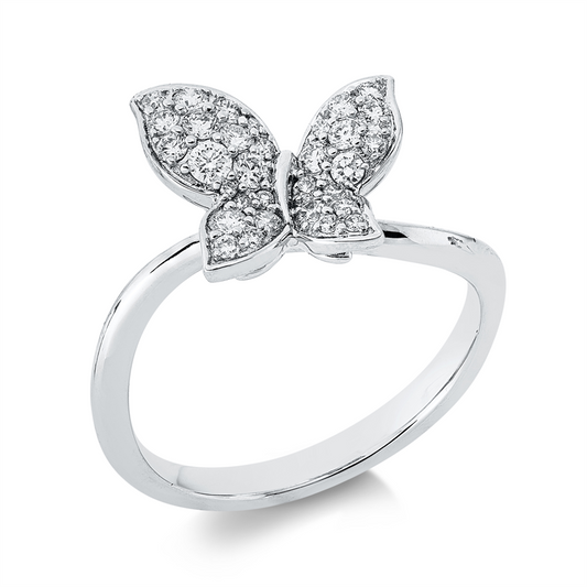 Ring 18 kt WG, 32 Brill. 0,40 ct, TW-si