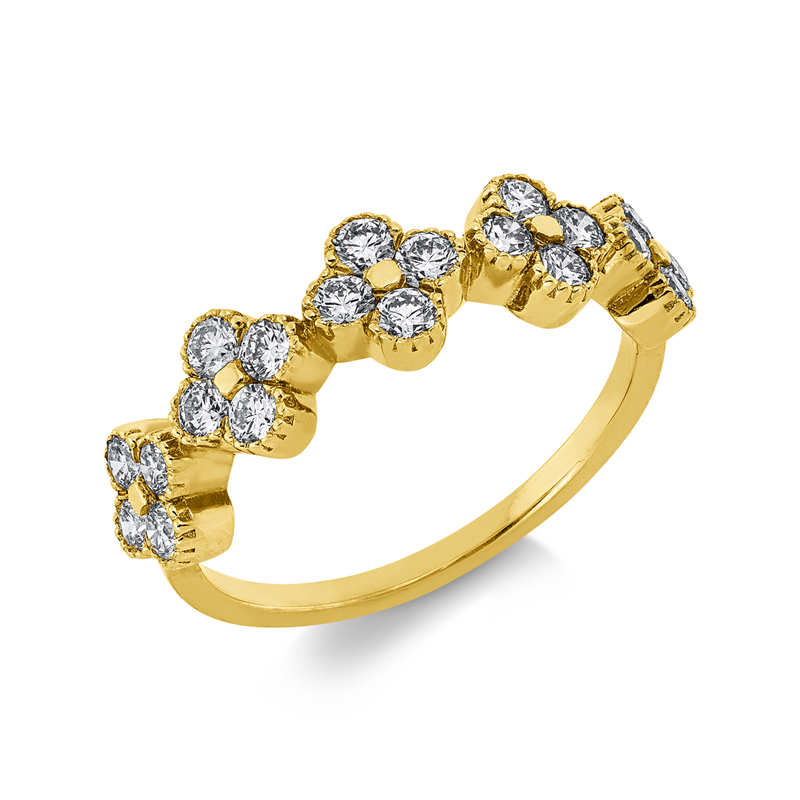 Ring 18 kt GG, 20 Brill. 0,92 ct, TW-si