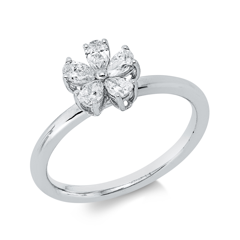 Ring 18 kt WG, 5 Tropfen 0,46 ct, F-vsi/si