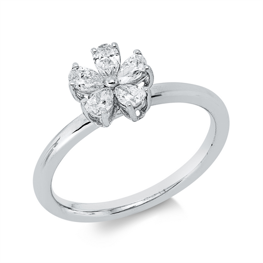 Ring 18 kt WG, 5 Tropfen 0,46 ct, F-vsi/si