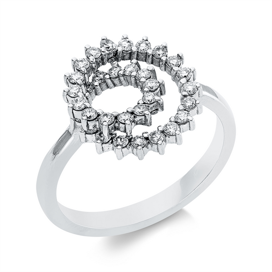 Ring 18 kt WG, 34 Brill. 0,40 ct, F-si